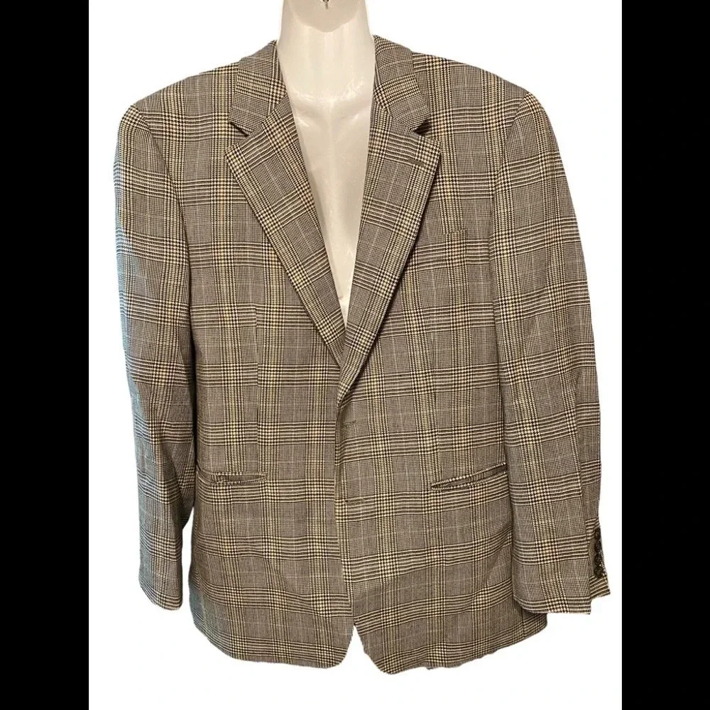 Lauren Ralph Lauren Sport Coat 100% Wool Plaid Houndstooth